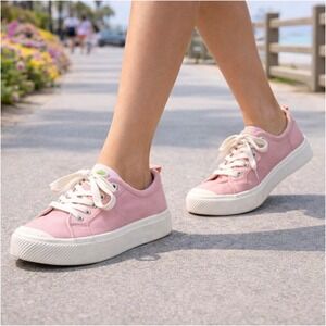 Cariuma Oca Low Top Lace Up Canvas Sneakers Shoes Rose Pink -Organic Cotton